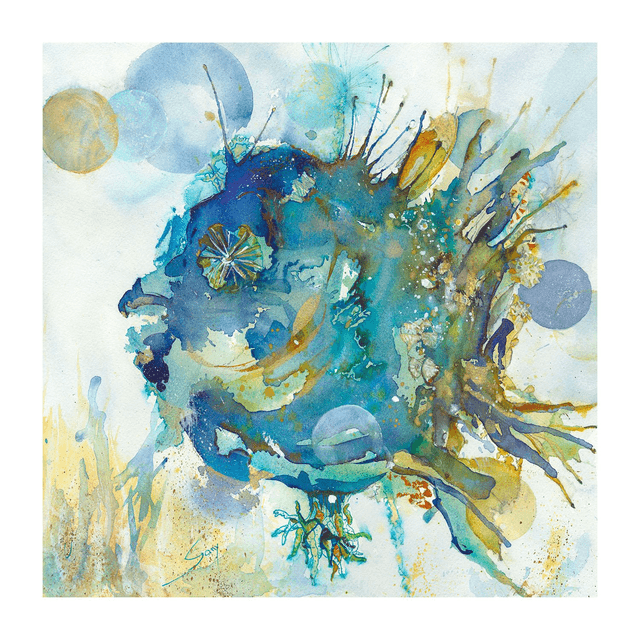 Visage marin bleu I (IMPRESSION D&#039;ART) 30 x 30 cm